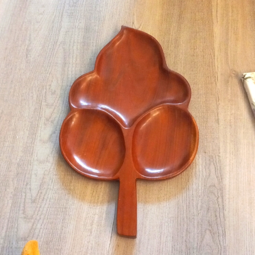 Vintage Mahogany Frank Cardozo Leaf Serving Tray